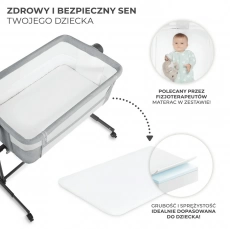 Приставне ліжечко-люлька Kinderkraft Neste Up 2 Light Grey
